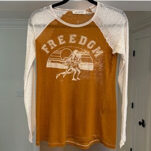 Étoile Isabel Marant Reed Baseball Jersey. 100% Distressed/Sheer Linen. Size L.